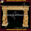 indoor decoration stone fireplace with lion statue